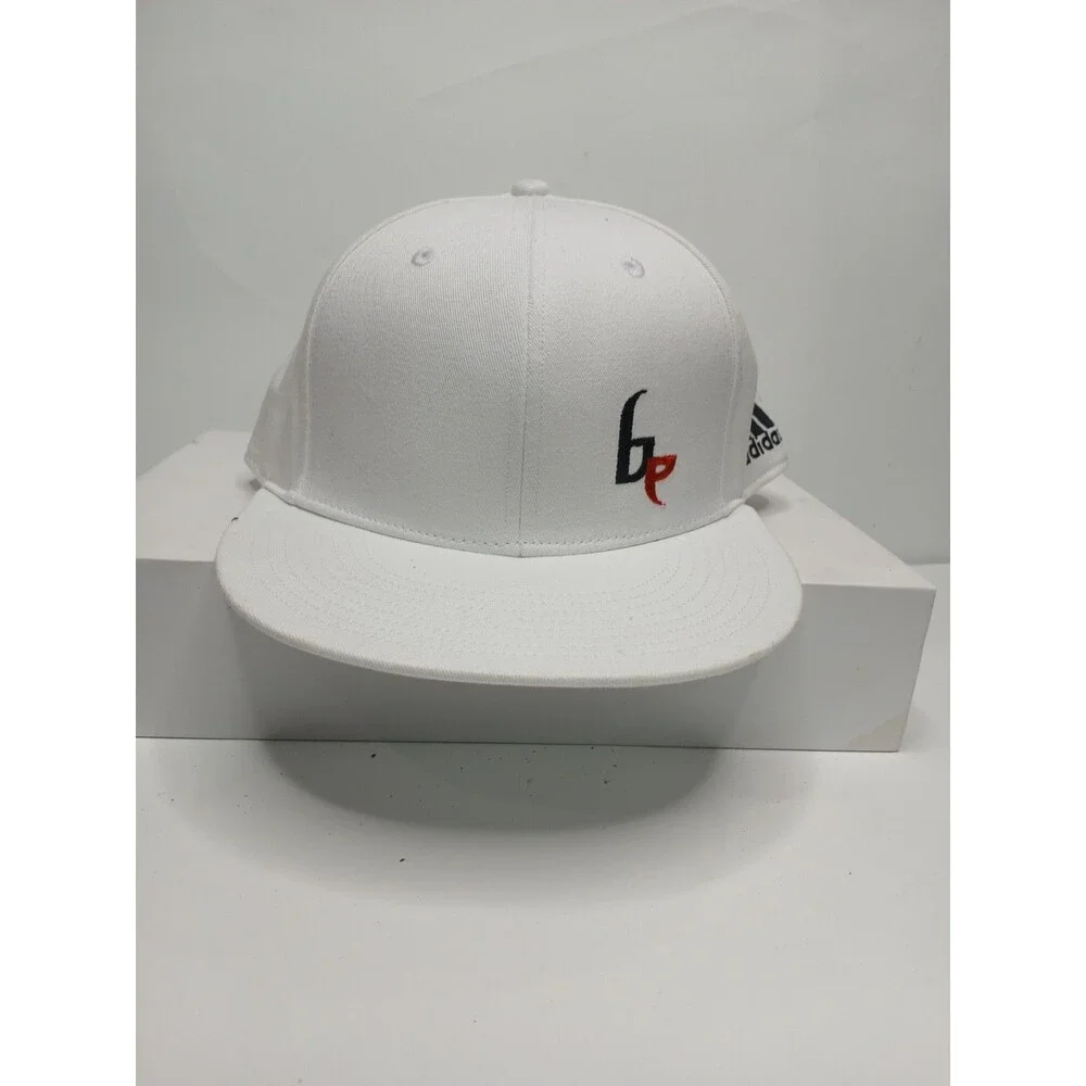 Adidas White Snapback Hat Flat Brim Adjustable One Size New Without Tags